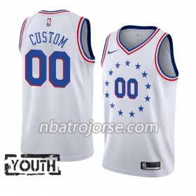 Barn Philadelphia 76ers Tröja Skräddarsydda 2018-19 Nike Vit Swingman